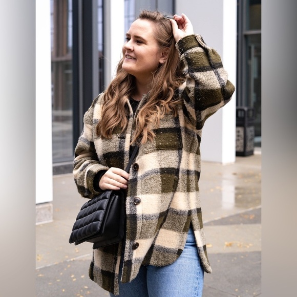 Madewell Shirt-Jacket Belrose Shacket Fuzzy Check Fall Maran Plaid XXS EUC - Picture 9 of 14